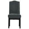 2pcs Grey Velvet Chairs Side Seat Studs High Back with Knocker Dining Room Chair