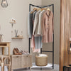 Strong Metal Coat Stand Corner Garment Rack Clothes Rail Wall Hanging Shelf Hook