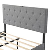 Suspension LED UPHOLSTERED BED FRAME 4FT6 Double Size With Padded Headboard UK
