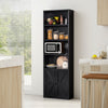 Wooden Bookcase Bookshelf 6FT Tall Storage Display Shelves Stand 2-Door Cabinet