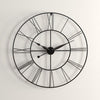 Large 80CM Skeleton Metal Roman Wall Clocks Big Numerals Giant Open Round Face