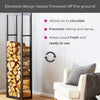 Neo Firewood Log Rack Large Black Metal Shelf Stand Tall Steel Storage Holder
