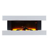 White Mantel H-Type Heating Fireplace Electric Wall Mounted Fire Place LED Flame
