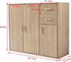 Sideboard Cabinet 3 Door 2 Drawer Oak Storage Unit Modern Living Room Home Decor