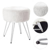 Round Dressing Table Stool Soft Fluffy/Velvet Piano Chair Makeup Seat Wire Legs