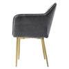 Set of 2/4 Grey Modern Velvet Kitchen Dining Chairs Soft Padded Seat Metal Legs