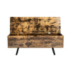 Wooden Shoe Bench with Storage Bin Chest Rustic Brown Trunk Box Bedroom Hallway
