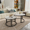 2Pcs Nesting Table Coffee Table Set Aluminium Centre Table Living Room Furniture