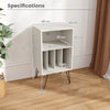 Vinyl Record Storage Table Living Room Turntable Display Shelf w/ Dividers