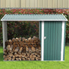Outdoor Garden Shed Galvanised Steel Wood Firewood Log Storage Rack Tool Cabin