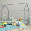 House Bed Frame 3FT Single Bed Solid Pine Frame for Kids Children Chimney Design