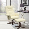 Leather Recliner Chair Armchair Lounge Swivel Sofa Chair W/ Footstool Metal Base
