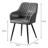 Set of 2 Armchairs Dining Chairs with Arms Velvet PU Faux Leather Chairs Kitchen