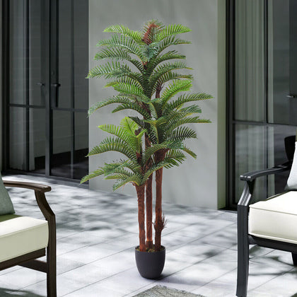 Large Artificial Fern Green Plant Realistic Fake Palm Tree Potted Home 200cm