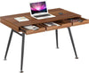 Console Table Desk & Drawers Brown Oak Effect Industrial Style Steel Legs Coley