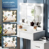 White Dressing Table with LED Lights Mirror 5 Drawers Stool Cabinet Make up Desk