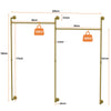 Industrial Pipe Clothes Rail Double Rod Garment Rack Shop Walk-in Closets System