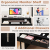 Convertible Home Office Desk Extendable Computer Desk with Storage-Black