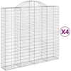 Arched Gabion Baskets 4 pcs 200x50x180/200 cm Galvanised Iron