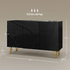Storage Cabinet, Sideboard with Adjustable Shelves, Black
