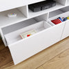 Modern White High Gloss TV Unit Cabinet Stand With Storage Drawers RGB LED Light