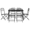 LAPOOH 7 Piece Garden Dining Set Anthracite Metal Mesh,Patio Dining F1H2
