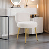 Teddy Fleece Upholstery Dressing Table Stool Pouff Footstool Makeup Vanity Chair