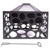 RedFire Fire Pit with BBQ Grill Black Outdoor Garden Patio Fireplace Bowl