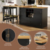 360° SWIVELLING DINING & BAR TABLE KITCHEN ISLAND WITH STORAGE CABINET WINE RACK