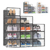 12x Transparent Shoe Display Boxes Sneaker Trainers Organizer Box Case Stackable