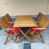 Garden Dining Table and Chair Rustic Wooden Patio Furniture 4 Seater Folding Set