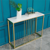 Marble Console Table Desk Shelf Sofa Kitchen Entryway Office Storage Gold Frame