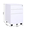 Office Mobile Filing Cabinet Metal Cupboard Drawer Unit on 5 Castors 3 Drawers