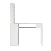 White Manicure Nail Table Wooden Desk Mobile Rolling Workstation Shelves Storage