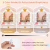 Kids Princess Vanity Table & Chair Set w/Pull-out Drawer & Stool-White