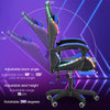 Blue Gaming Chair with RGB LED illuminat Ergonomic Computer Swivel Office Xcfnwz