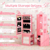 3-in-1 Jewelry Storage Organizer with Full Length Dress-up Mirror-Pink