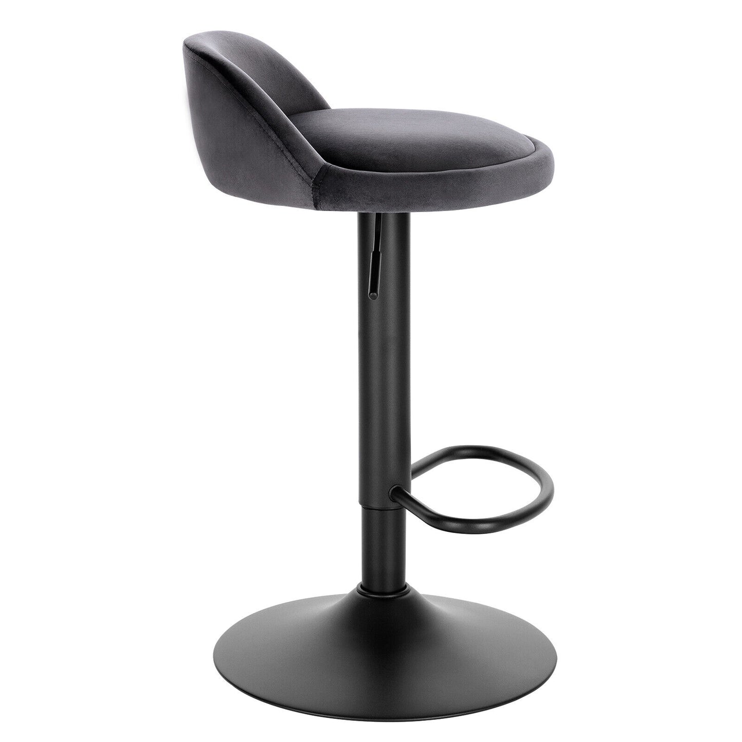 2/4/6x Velvet Padded Bar Stools Swivel Gas Lift Adjustable Height Pub Cafe Chars