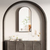 Arched Bathroom Mirror Cabinet Metal Framed Premium Black Wall Mounted Storage