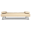 Manhattan Sofa Bed 2 Seater Faux Leather Click Clack - Cream