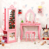 3-in-1 Jewelry Storage Organizer with Full Length Dress-up Mirror-Pink