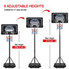 Portable Basketball Hoop System Kids Height Adjustable Basketball Net Stand 8ft