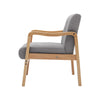 Linen Fabric Armchair Solid Wooden Frame Padded Cushion Seat Retro Single Sofa