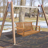 Acacia Wood Porch Swing 2-Person Patio Hanging Chair Outdoor Hanging Swing Bench