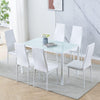 Dining Table And Chairs 4/6 Seater With Glass Room Leather Kitchen Furniture Set