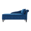 Upholstered Chaise Lounge Indoor Lounge Sofa with Right Armrest & Storage, Blue