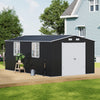 16x10ft ExtraLarge Metal Garden Shed Outdoor Bike Tool Storage House Window Lock