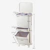 Kitchen Bathroom 38L/42L Plastic Trash Bin 3 Compartment Recycling Waste Bin DIY