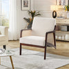 Wooden Frame Accent Armchair Corduroy/Linen Upholstered Padded Single Sofa Chair