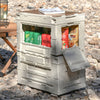 Outdoor Camping Storage Box Picnic Organizer Folding Wood Lid Car Food Container
